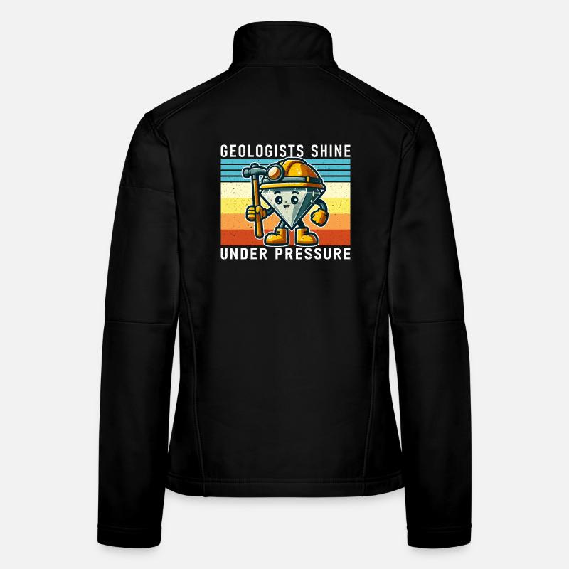 Geologists Under Pressure Cartoon Diamond Women's Softshell Jacket