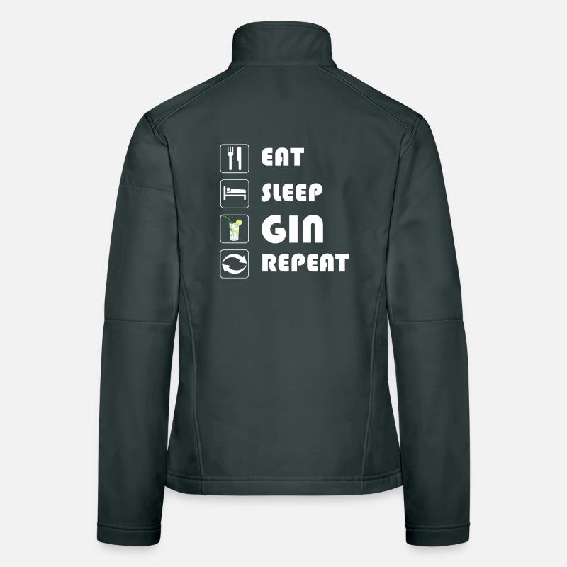 Déclaration sur le gin EAT SLEEP GIN REPEAT Veste en tissu softshell Femme