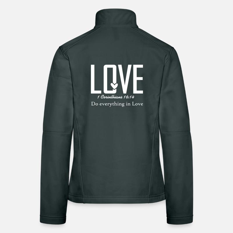 Do Everything in Love – Cross Design Women's Softshell Jacket