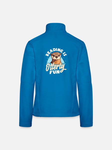 Seeotter Cartoon Lesen - Frauen Softshelljacke - Schwarz - Hinten