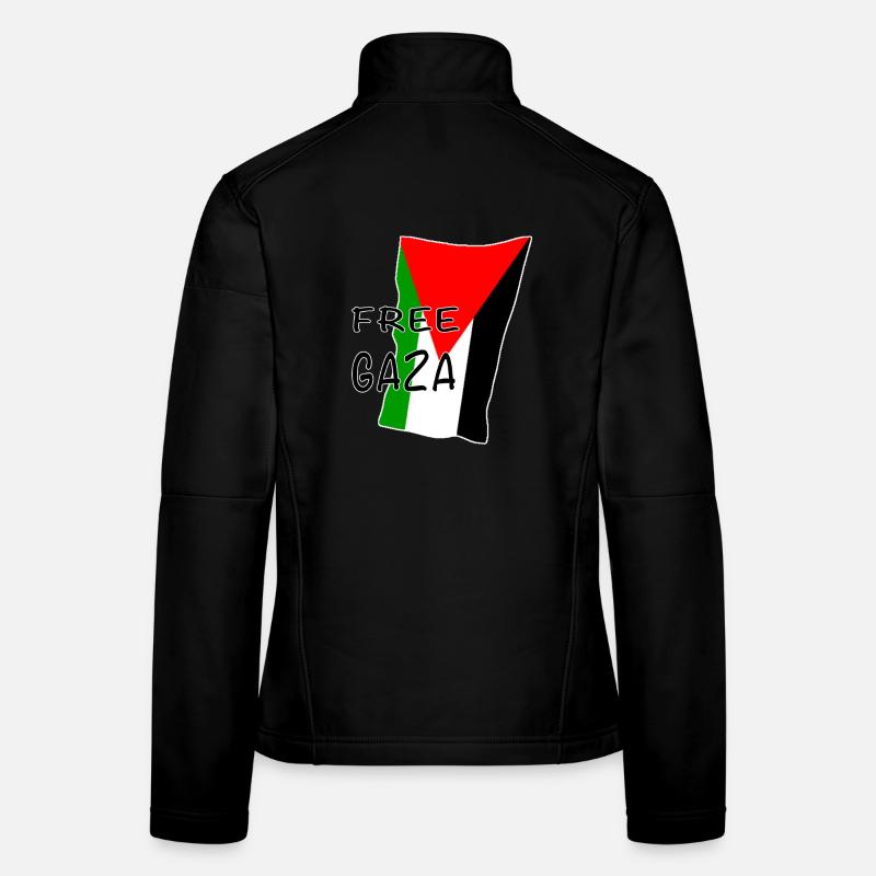 Motif du drapeau de Gaza libre Veste en tissu softshell Femme