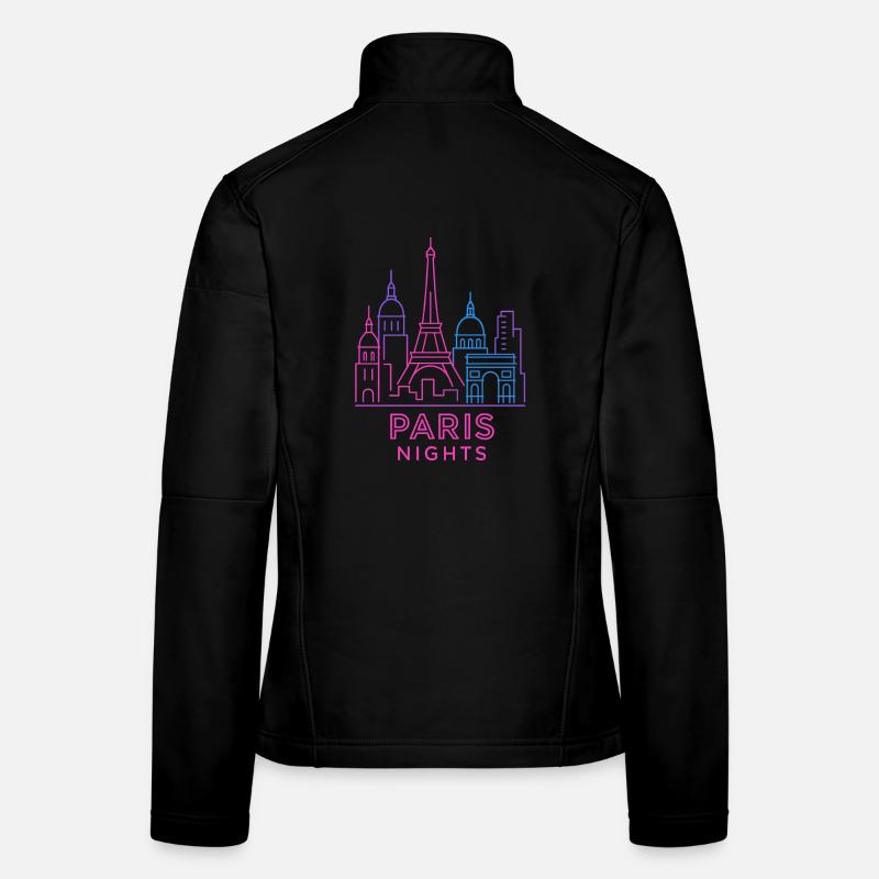 Neon Paris Nächte Skyline Silhouette  Frauen Softshelljacke