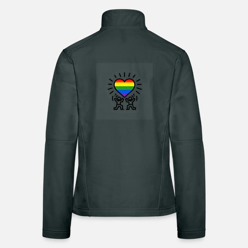 Herz-Regenbogen-Feier Frauen Softshelljacke