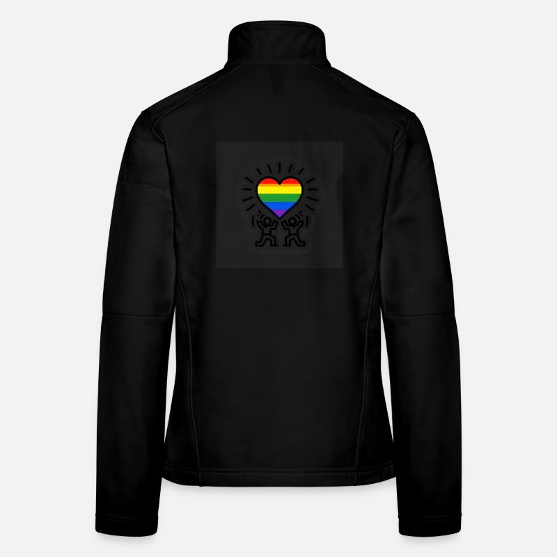 Heart Rainbow Celebration - Women's Softshell Jacket - black