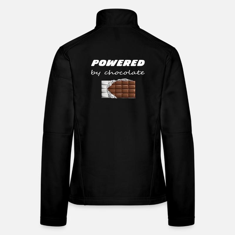 Powered by Chocolate Schoko Tafel Design - Frauen Softshelljacke - Schwarz