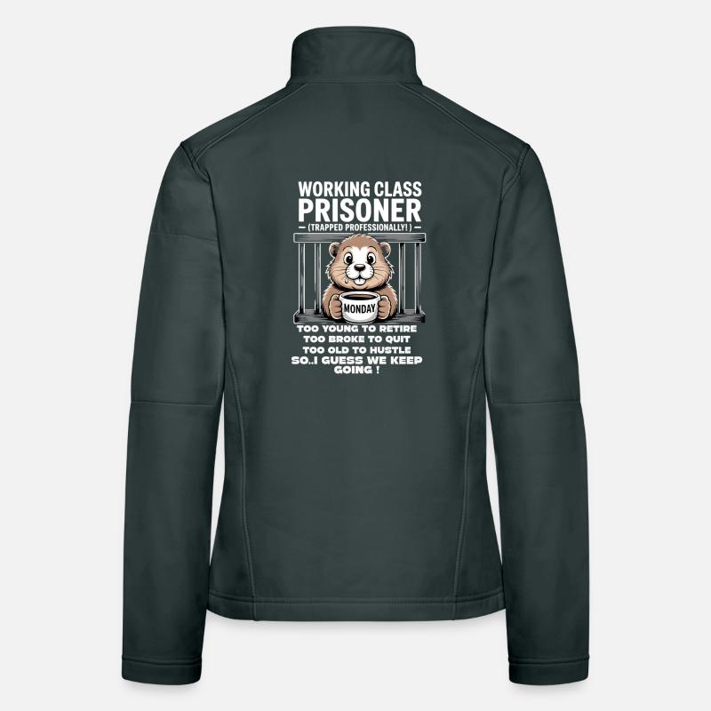 Monday Trapped Work Funny Work Outfit Women's Softshell Jacket