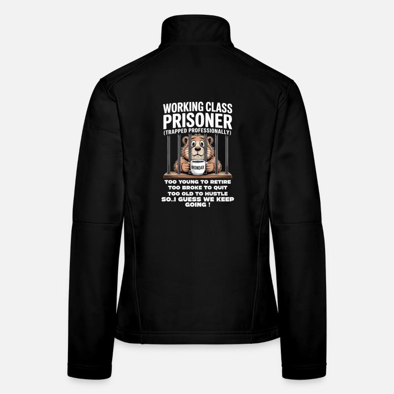 Lundi Trapped Work Drôle Tenue De Travail Veste en tissu softshell Femme