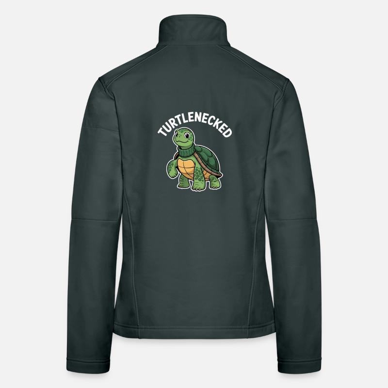 Turtlenecked funny turtle in turtleneck Women's Softshell Jacket