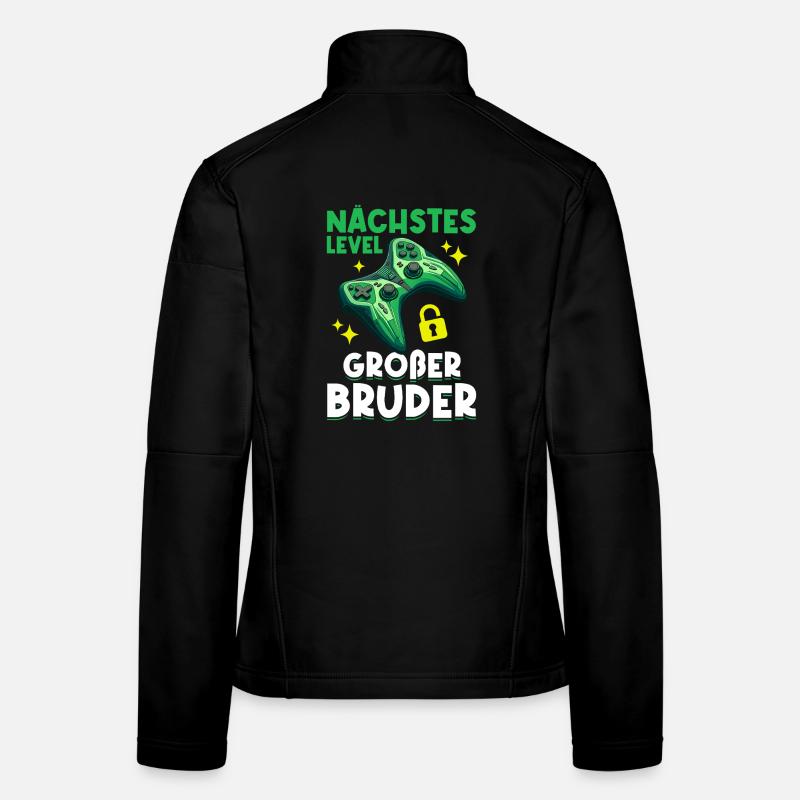 Nächstes Level Großer Bruder Ankündigung Zocken Frauen Softshelljacke