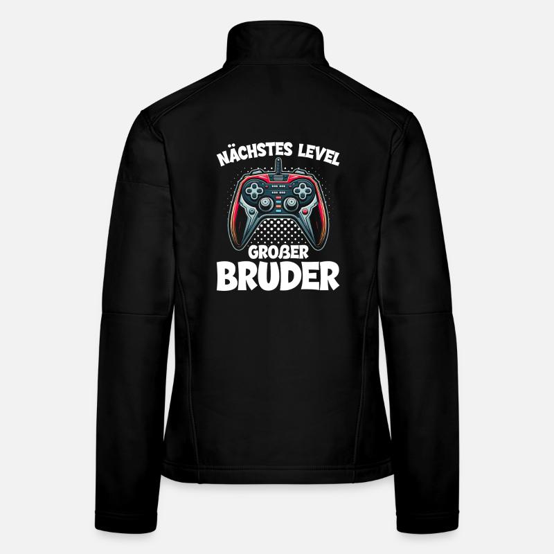 Nächstes Level Großer Bruder Ankündigung Zocken Frauen Softshelljacke