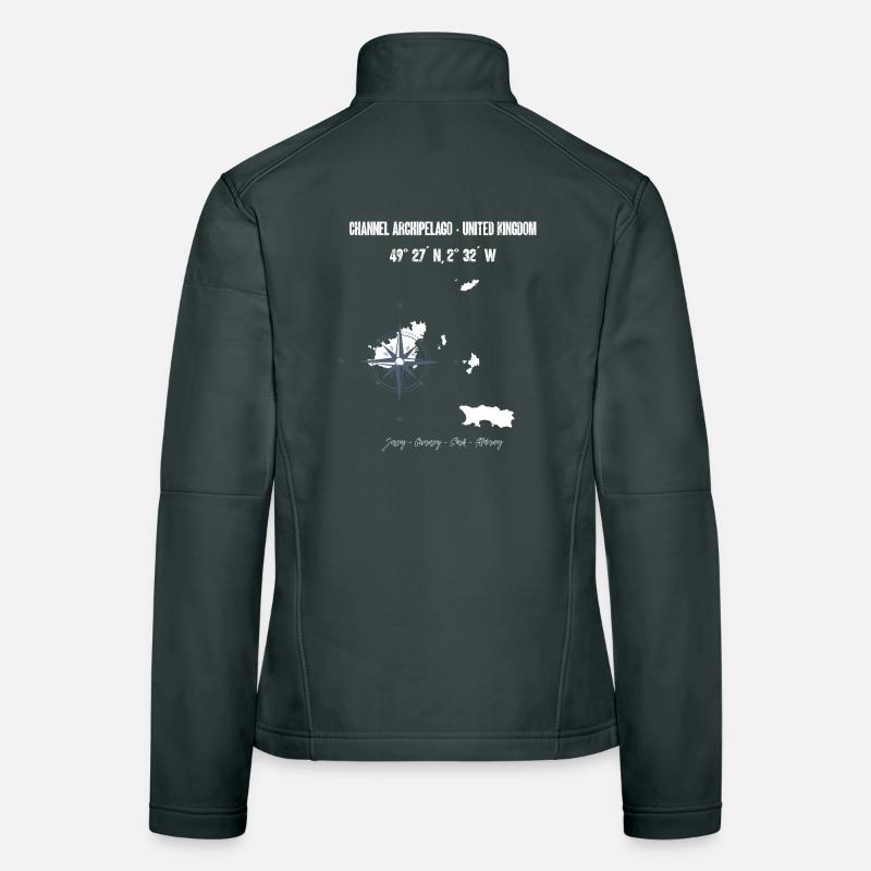 Kanalinseln Kartendesign Frauen Softshelljacke