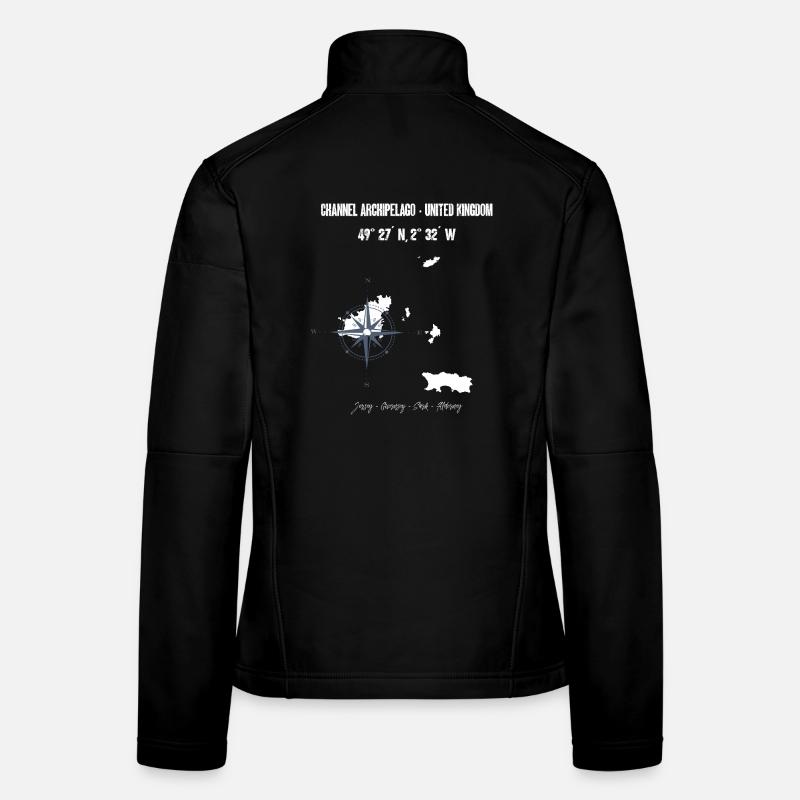 Kanalinseln Kartendesign Frauen Softshelljacke
