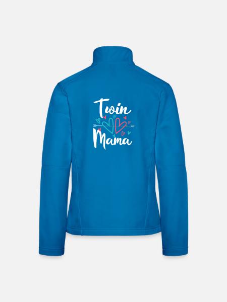 Zwillingsmama Schwangerschaft Mom of Twins - Frauen Softshelljacke - Schwarz - Hinten