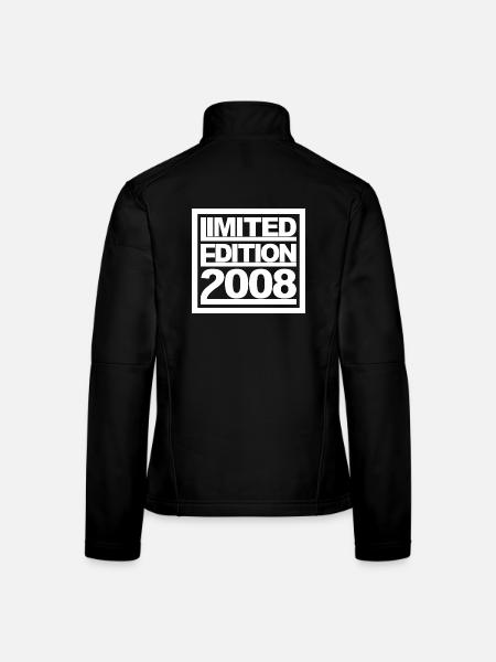 Limitierte Edition 2008 Design Geburtstag - Frauen Softshelljacke - Schwarz - Hinten