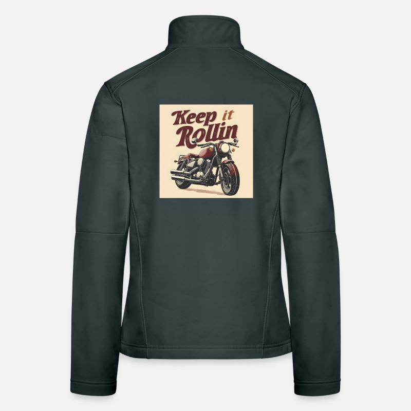 Keep it Rollin' – Typographie minimaliste Veste en tissu softshell Femme
