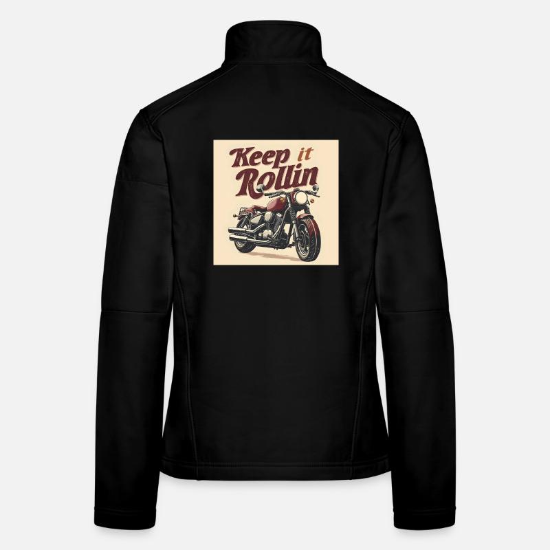 Keep it Rollin' – Typographie minimaliste - Veste en tissu softshell Femme - noir