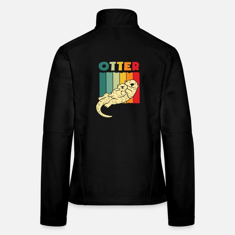 Dessin animé rétro de la loutre de mer Veste en tissu softshell Femme