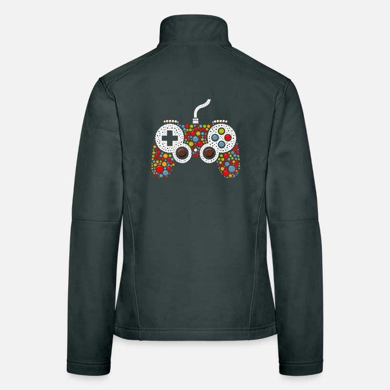 Pointillist Gamecontroller Frauen Softshelljacke