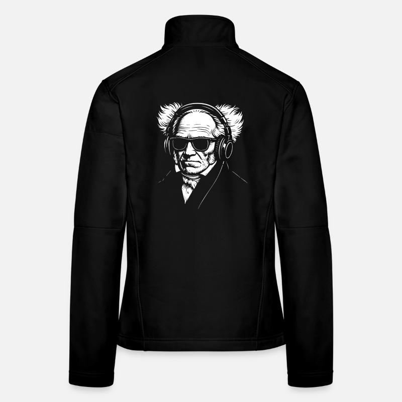 Portrait vintage de philosophe allemand Schopenhauer Veste en tissu softshell Femme