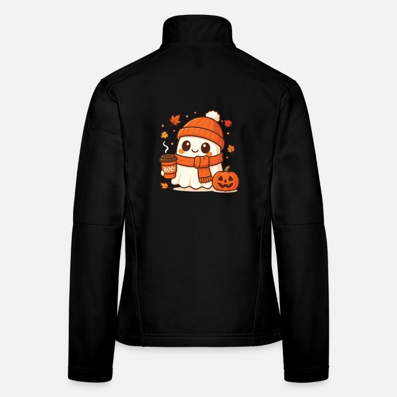 Halloween Coffee Ghost Caffeinated Boo Women's Softshell Jacket