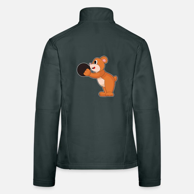Bear Bowling Bowling Ball Women's Softshell Jacket