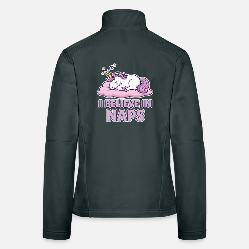 Sleeping Unicorn on Cloud – Naps Women's Softshell Jacket