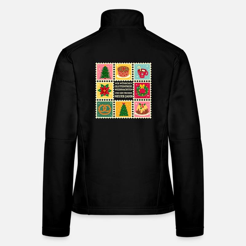 Motifs de Noël sans gluten Veste en tissu softshell Femme