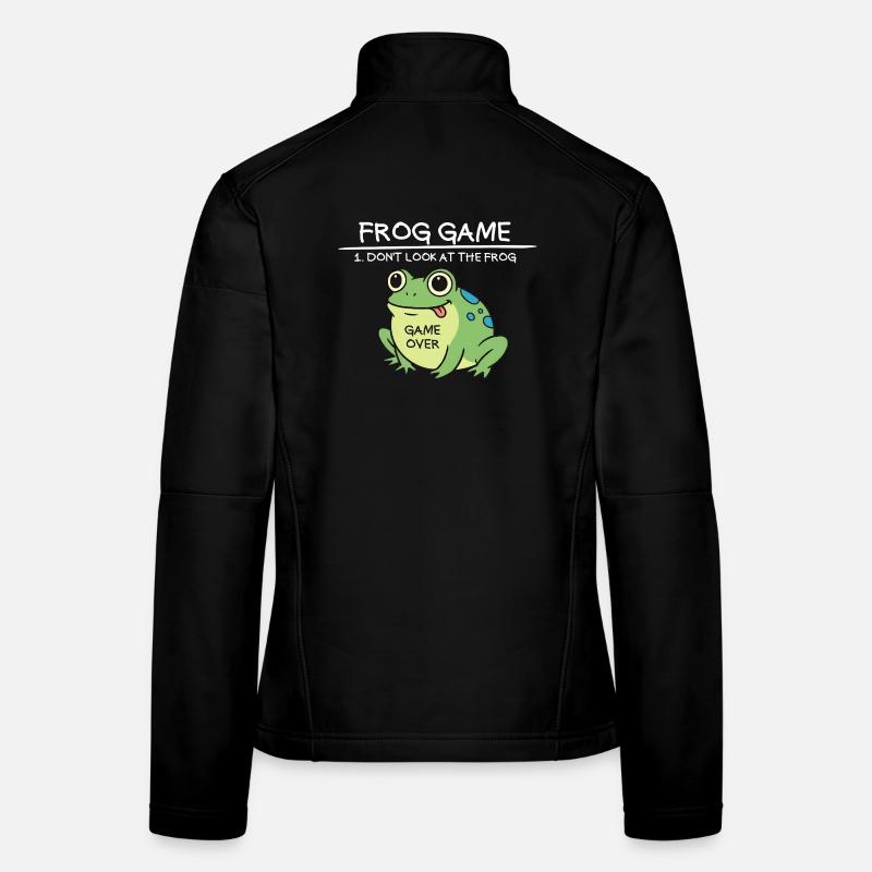 Frog Game Don't Look at the Frog Funny Fr Women's Softshell Jacket