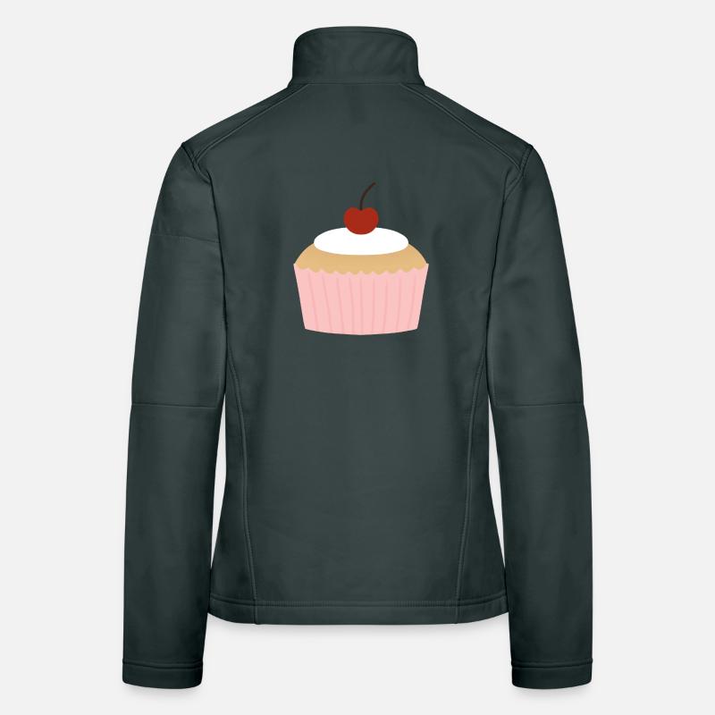 Pastel Cupcake with Cherry Women's Softshell Jacket