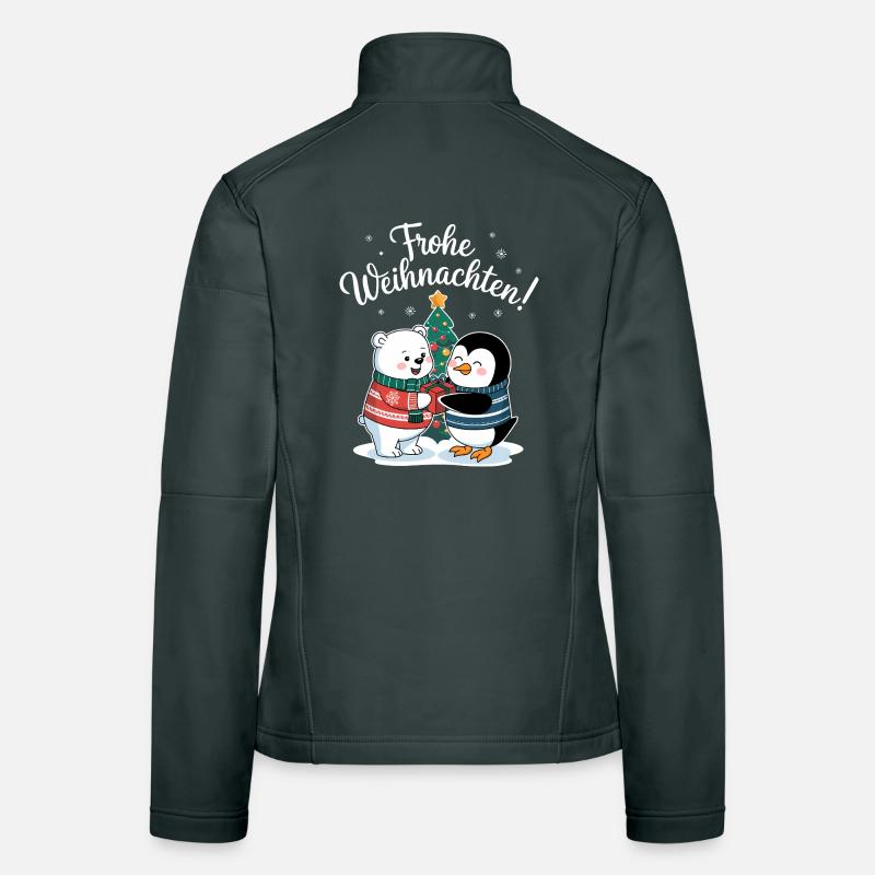 Pull de Noël Pingouin Ours Polaire Mignon Noël Veste en tissu softshell Femme