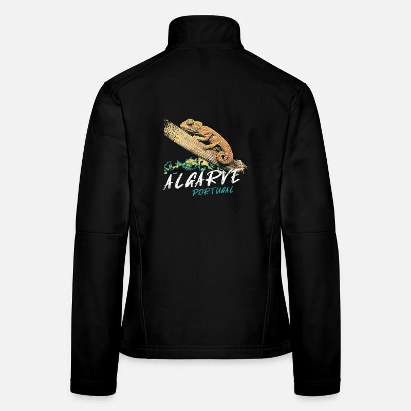 Caméléon de l'Algarve illustration colorée Veste en tissu softshell Femme
