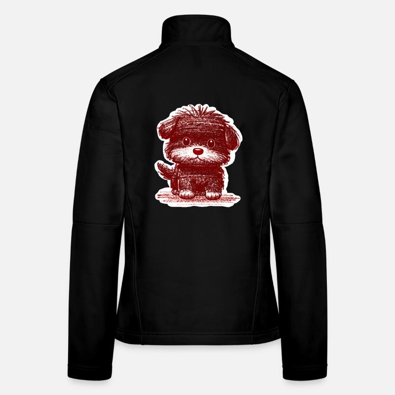 Fuzzy Puppy (Red) Women's Softshell Jacket
