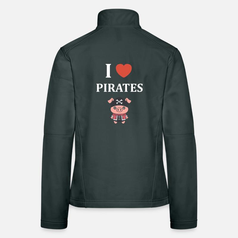 J'aime pirates cochons Veste en tissu softshell Femme