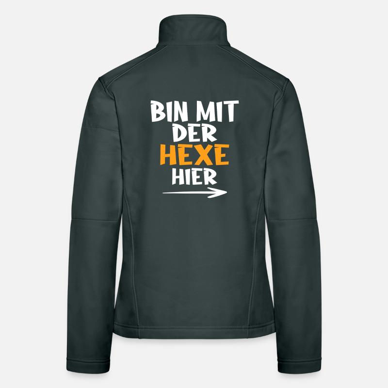 Bin mit der Hexe hier Frauen Softshelljacke