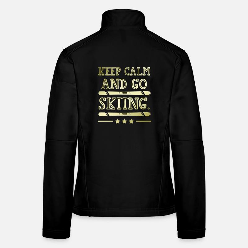Keep calm ski Frauen Softshelljacke