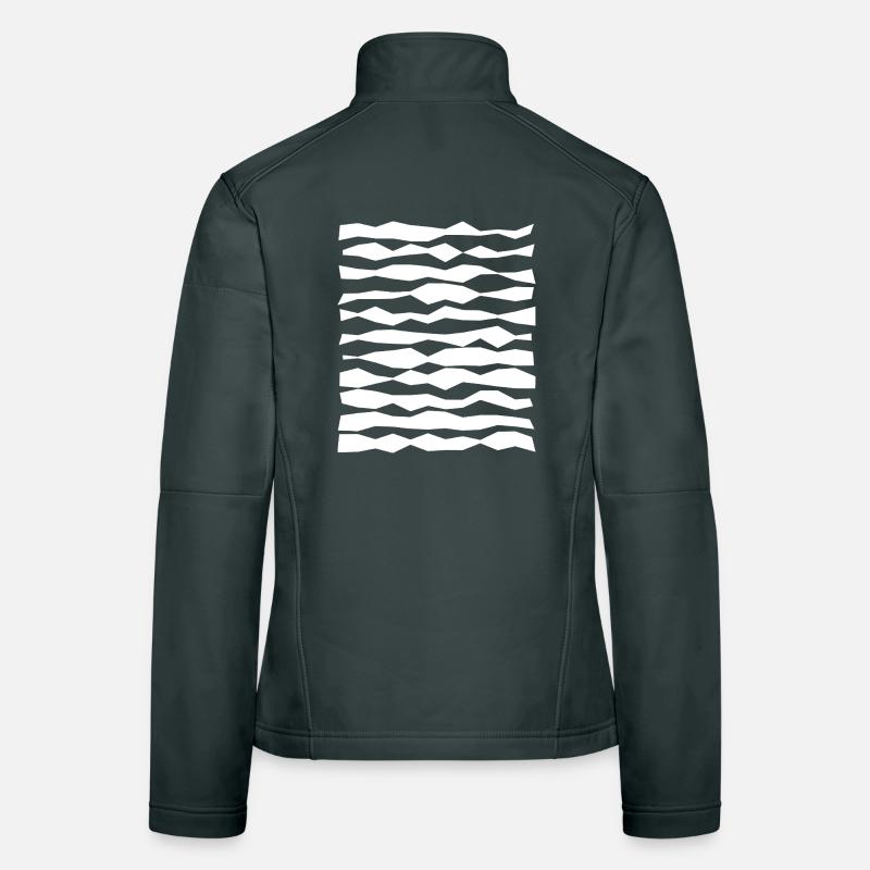 Monochrome Zigzag Stripes Women's Softshell Jacket