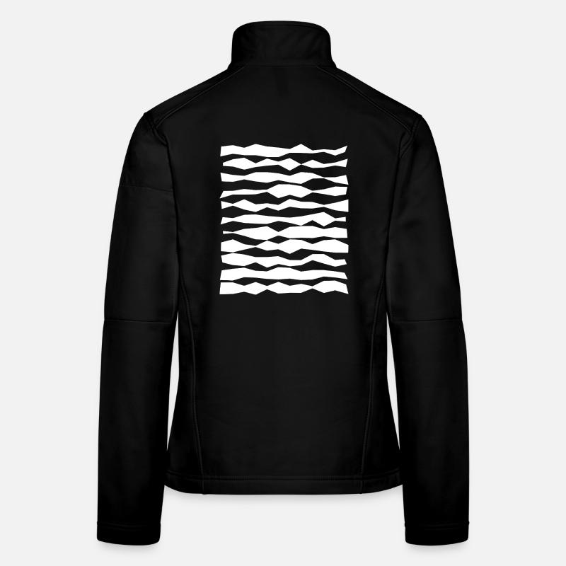 Rayures monochromes en zigzag Veste en tissu softshell Femme
