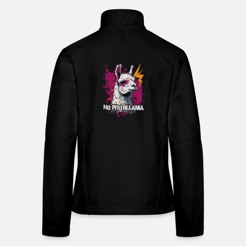 Cooles Lama Alpaka Frauen Softshelljacke