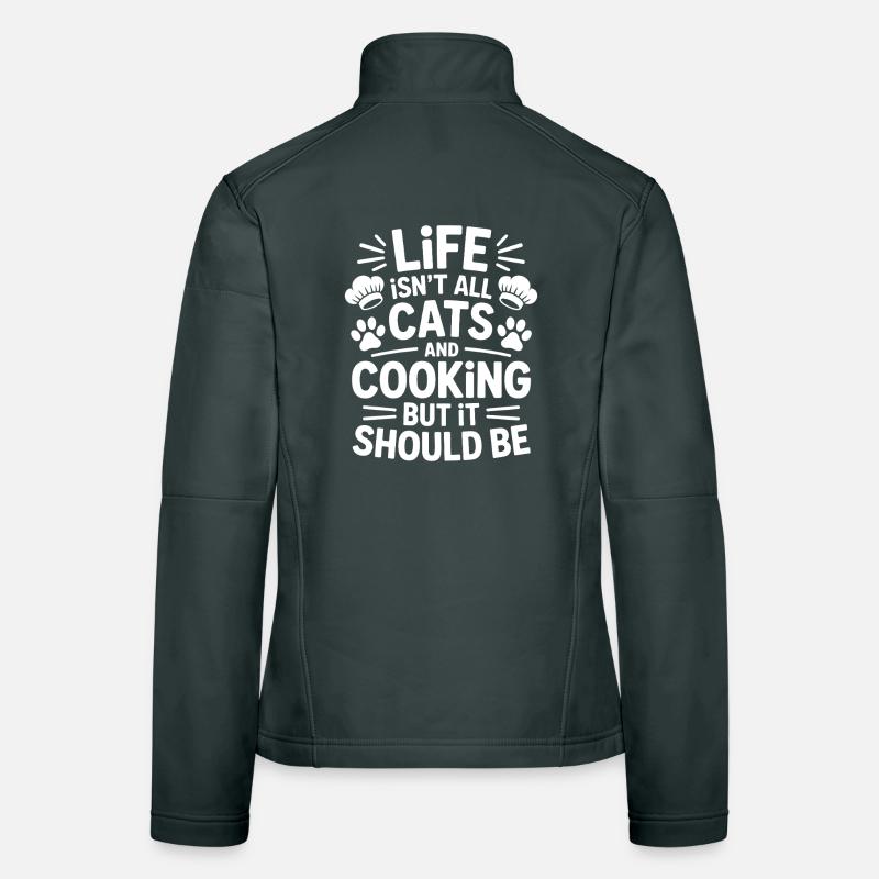 Kochen Spruch Katzen Lustiges Backen Geschenk Frauen Softshelljacke