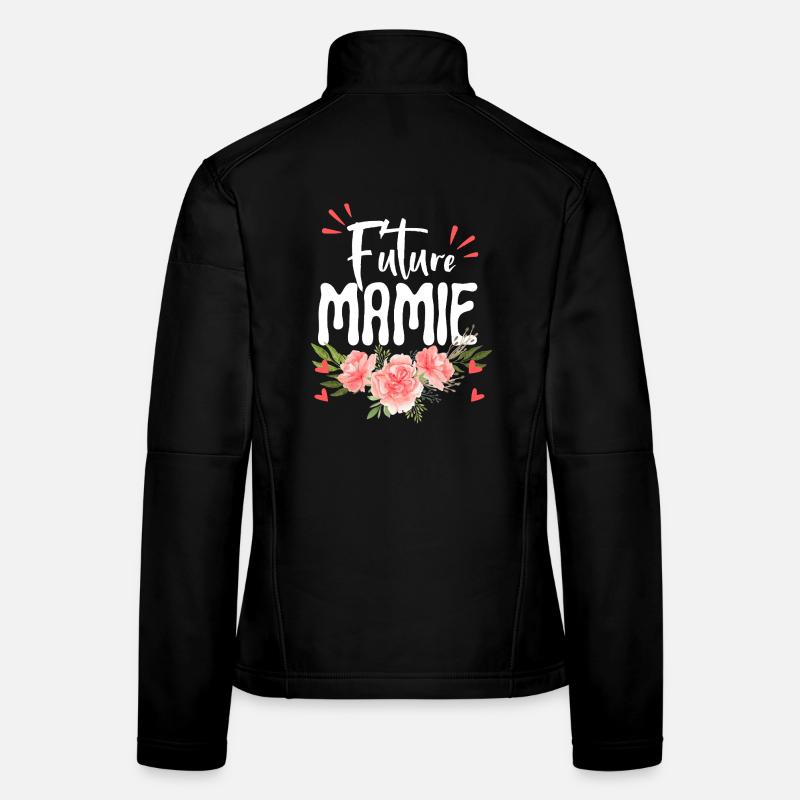 Future mamie, Annonce grossesse fleurie Veste en tissu softshell Femme
