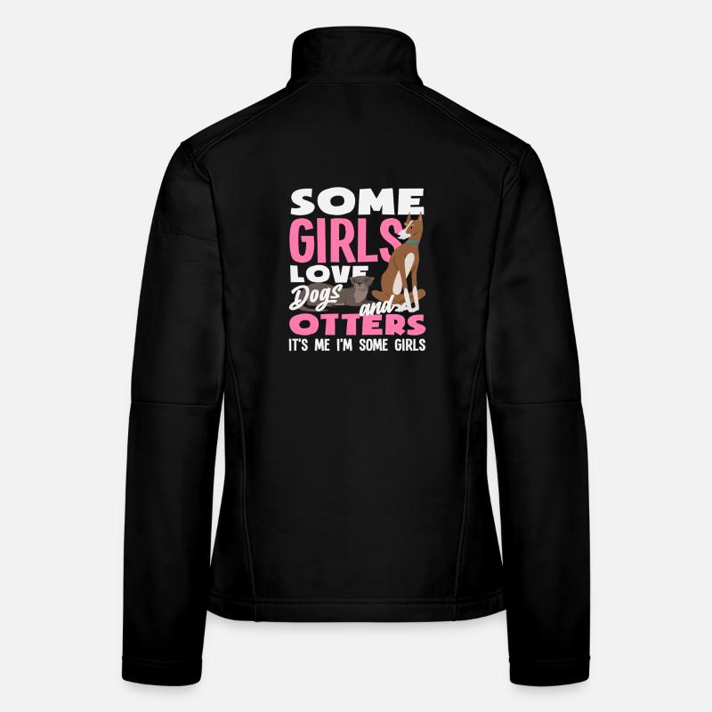 Mädchen Ich Bin Einige Hunde Seeotter Cartoon Frauen Softshelljacke