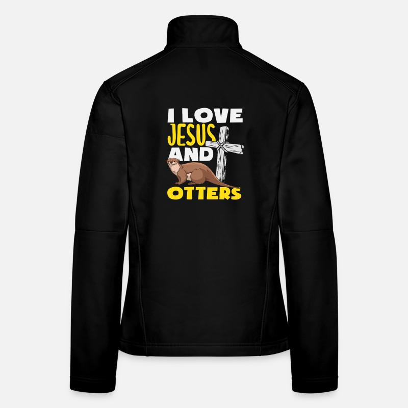 Jésus Loutre de mer dessin animé Veste en tissu softshell Femme