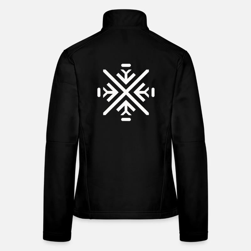 Sleek geometric flake - Women's Softshell Jacket - black