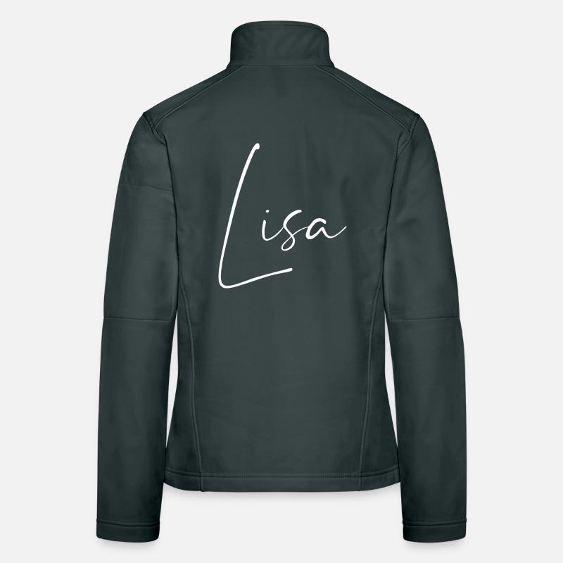 Lisa / Handwriting Name Design (White) Women's Softshell Jacket