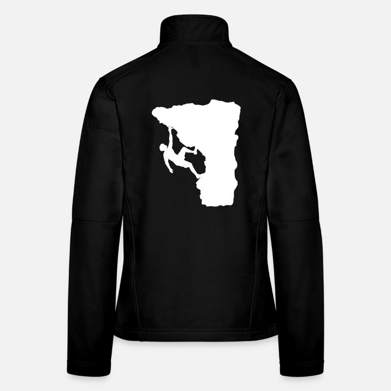 Kletterer am Felsvorsprung Frauen Softshelljacke