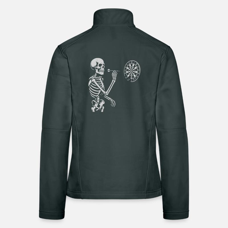 Skeleton playing darts game Women's Softshell Jacket