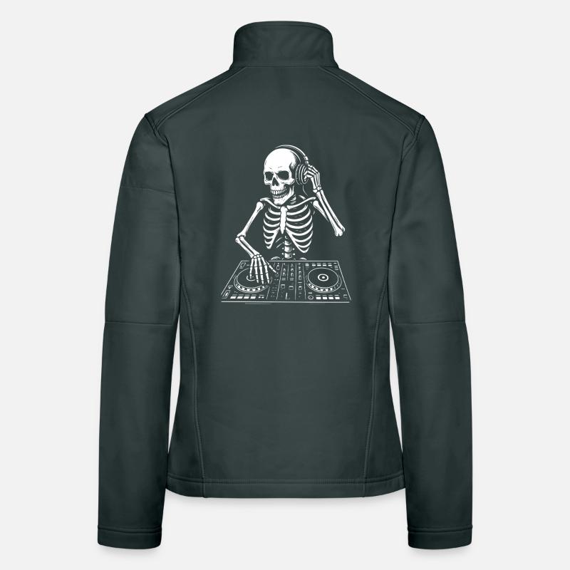 Skeleton DJ on the Deck Women's Softshell Jacket