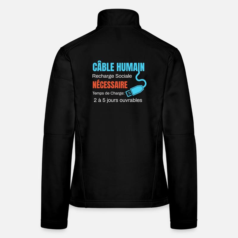 Human Cable Soziale Aufladung Humor - Frauen Softshelljacke - Schwarz