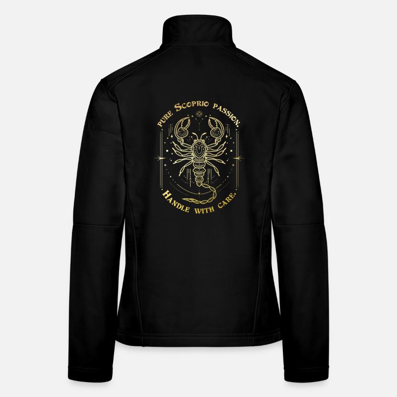 Scorpio Passion Zodiac Sign Gift Astrology Art - Women's Softshell Jacket - black