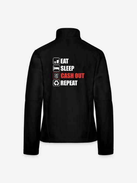 Cash out Casino Glücksspiel Lustiger Spieler - Frauen Softshelljacke - Schwarz - Hinten